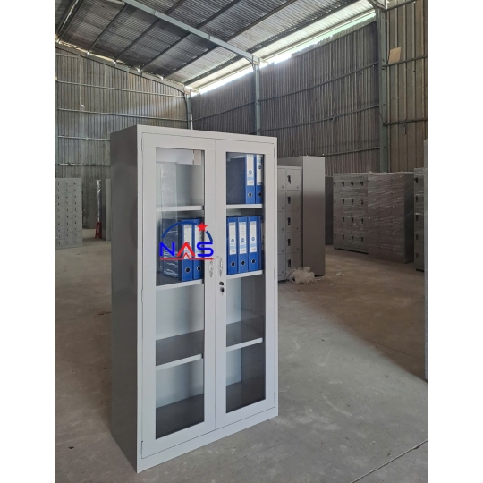 Tủ sắt đựng hồ sơ 2 cánh kính mở